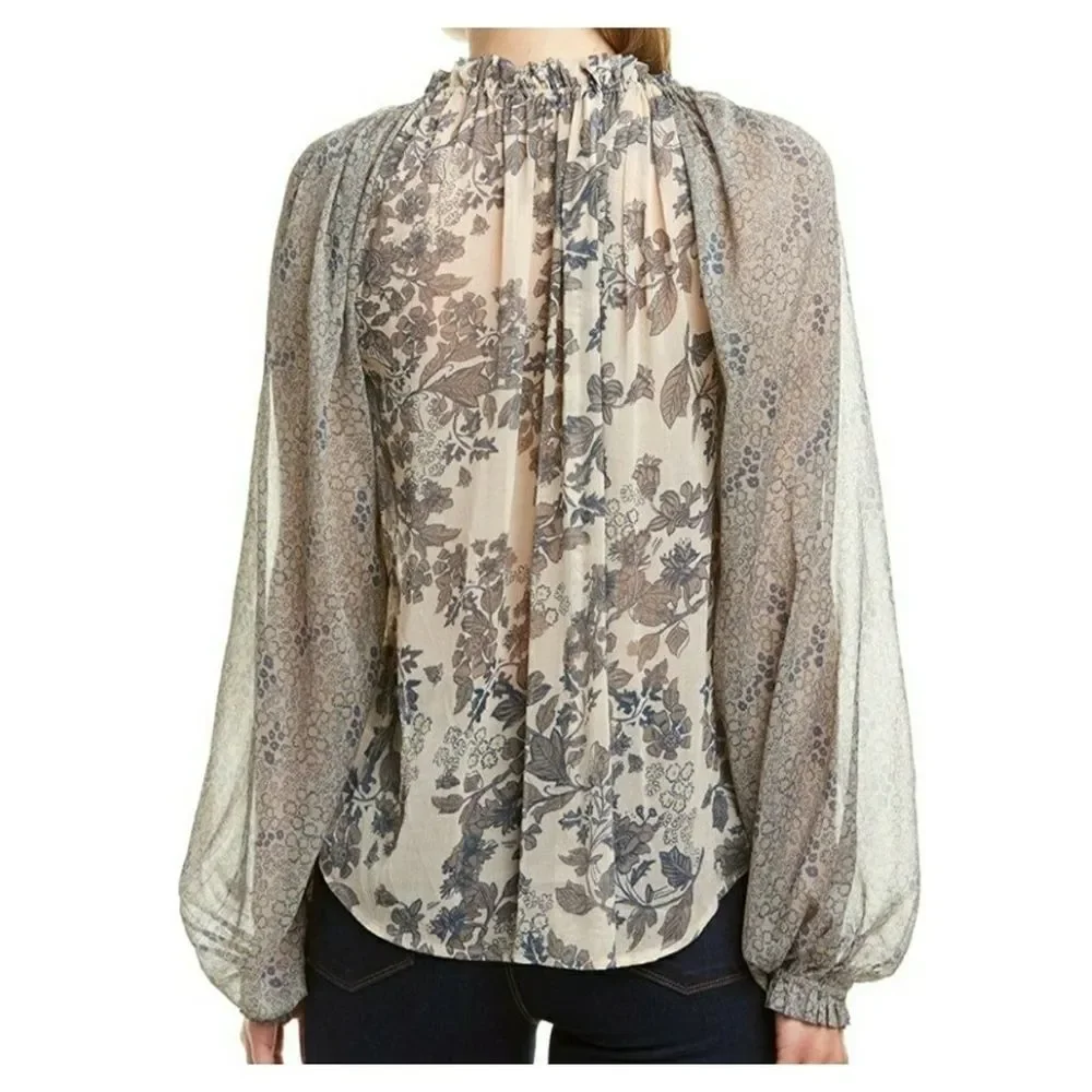 Free People Hendrix Delicate Sheer Peasant‎ Blouse
